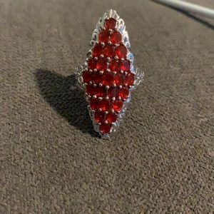 Garnet silver ring